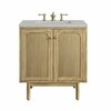 James Martin Vanities Laurent 30in Single Vanity, Light Natural Oak w/ 3 CM Eternal Serena Top 545-V30-LNO-3ESR